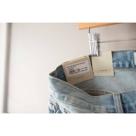 Agolde Dee Vintage High Rise Rolled Hem Shorts Size 32 - Picture 3 of 4